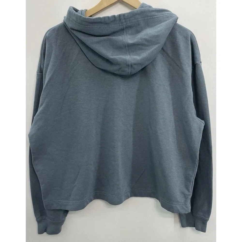 Nike Varsity Fleece Hoodie Sweatshirt Logo Graphic Swoosh Oversized Gray Women L